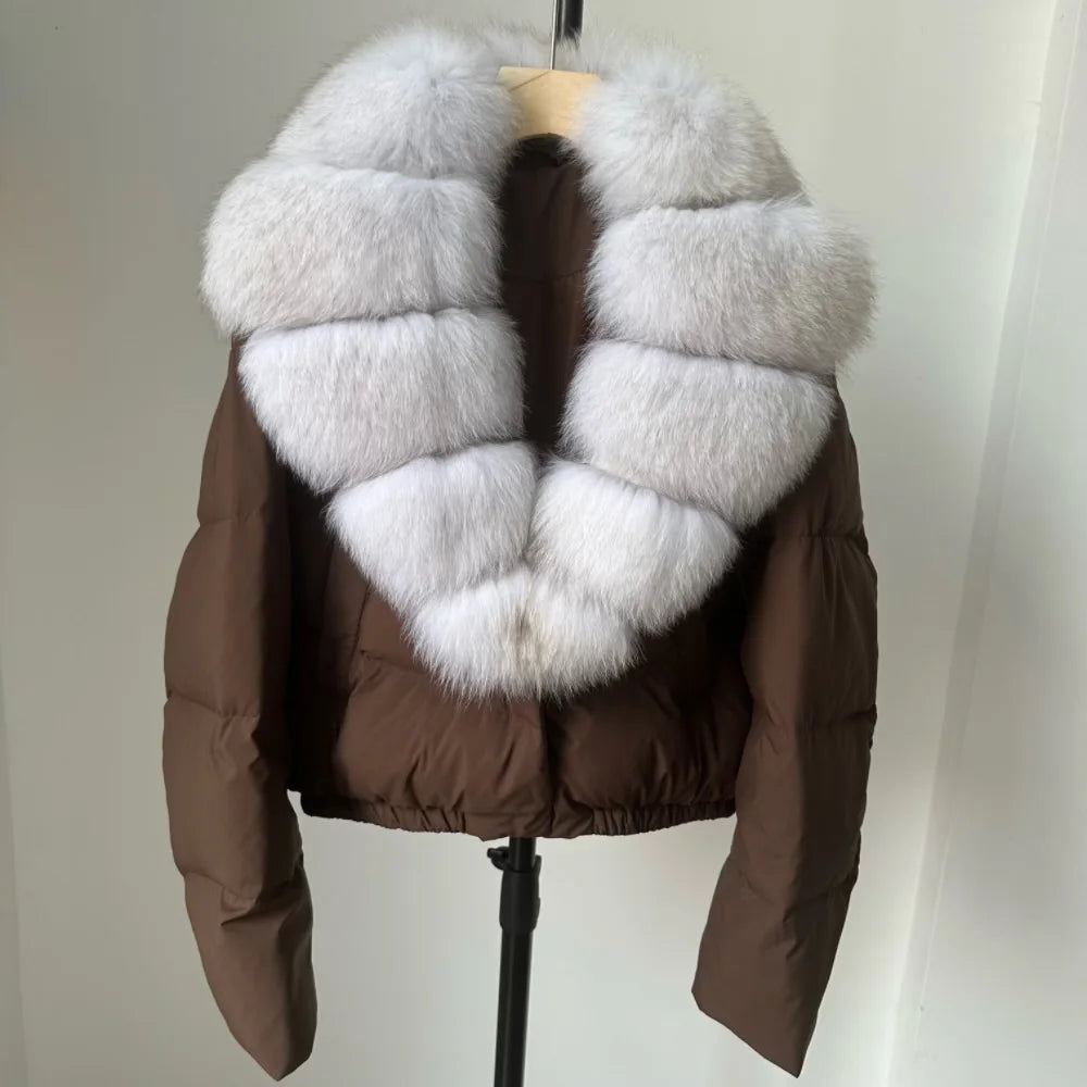 Signature Down Puffer Jacket with Detachable Fur Collar