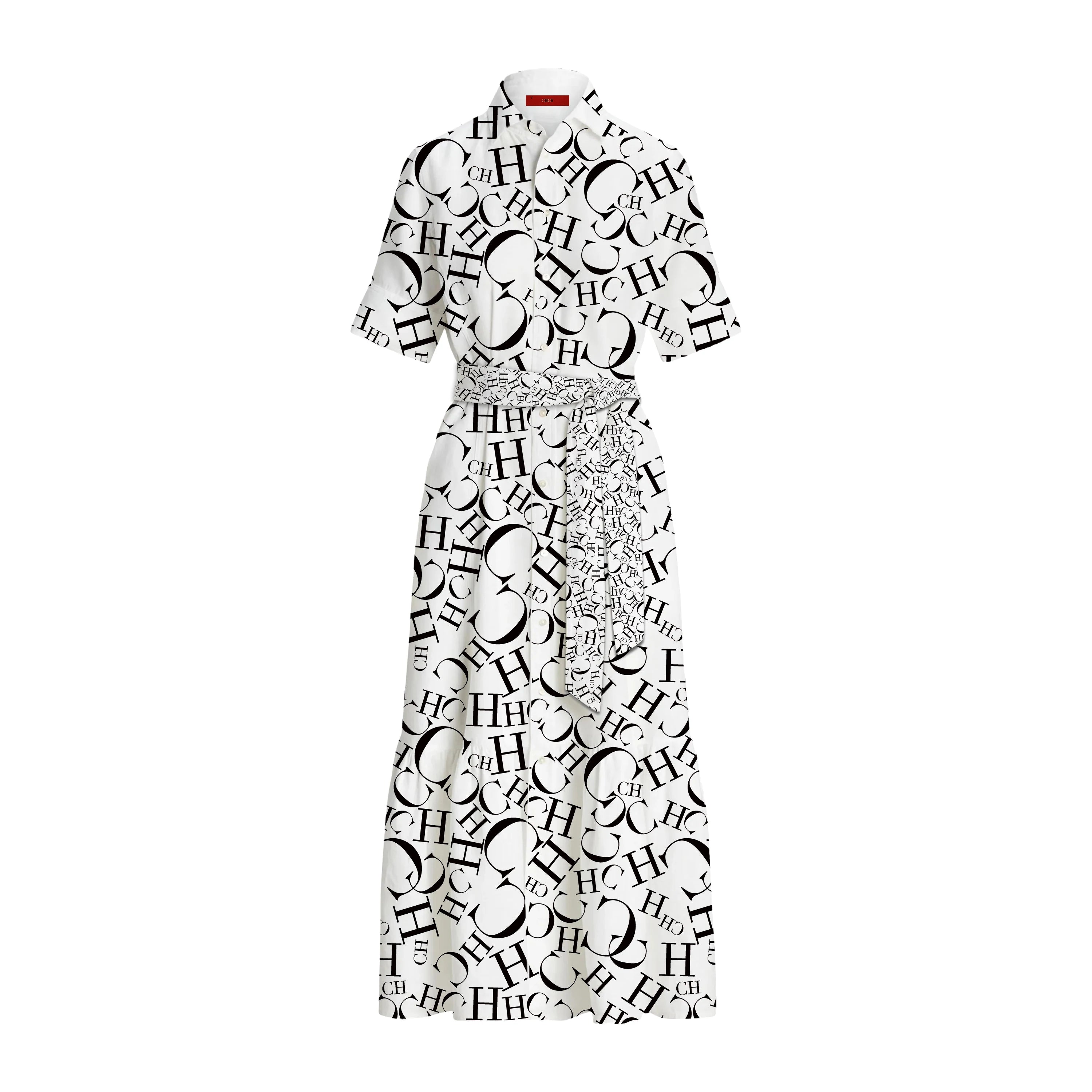 CHCH Printed Midi Shirt Dress – Elegant Summer A-Line Dress