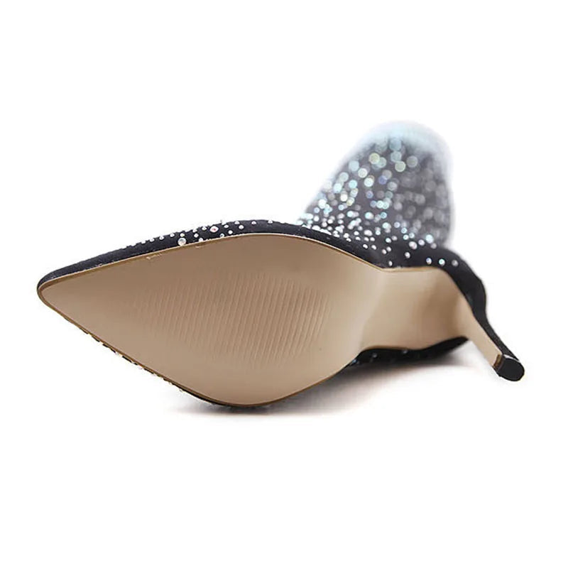 Celeste Rhinestone Over-the-Knee Sock Boots – Stiletto Heel