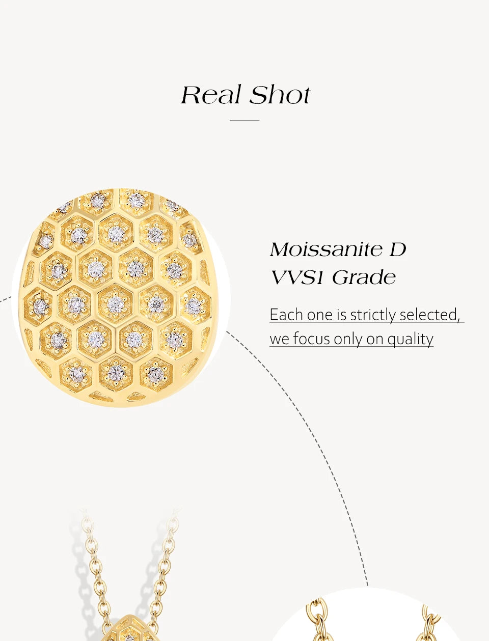 Pear-Cut Moissanite Pendant Necklace — D Color VVS1, 925 Sterling Silver (Certified)