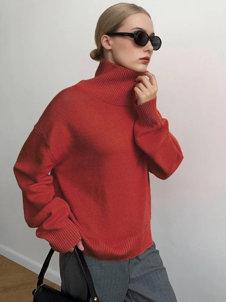 Signature Heavy Knit Turtleneck Sweater — Oversized Fit