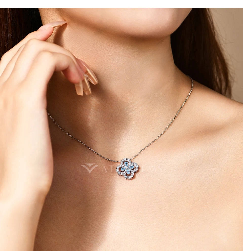 D-Color VVS1 Moissanite Pendant Necklace — 925 Sterling Silver, Rhodium-Plated (Certified)