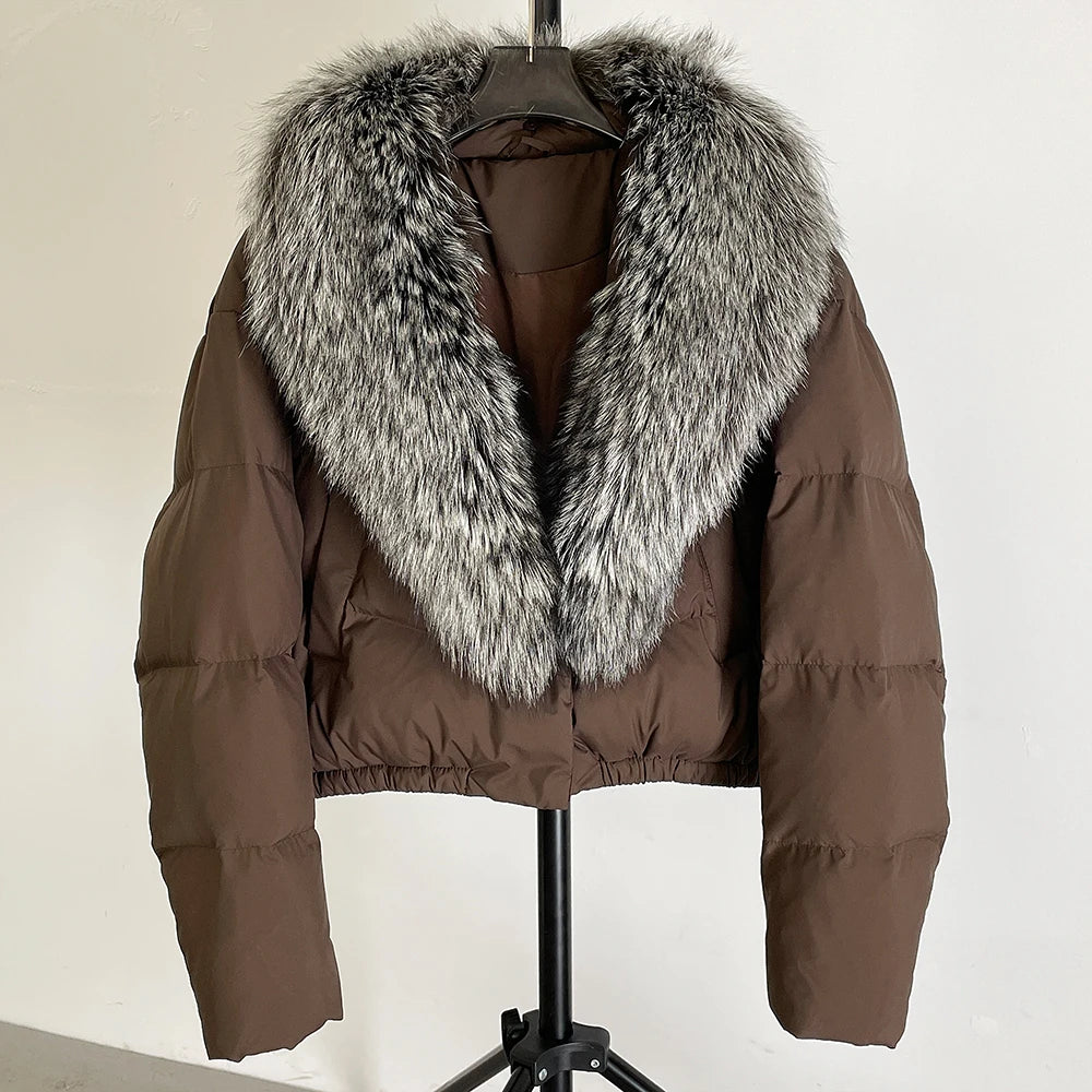 Signature Down Puffer Jacket with Detachable Fur Collar