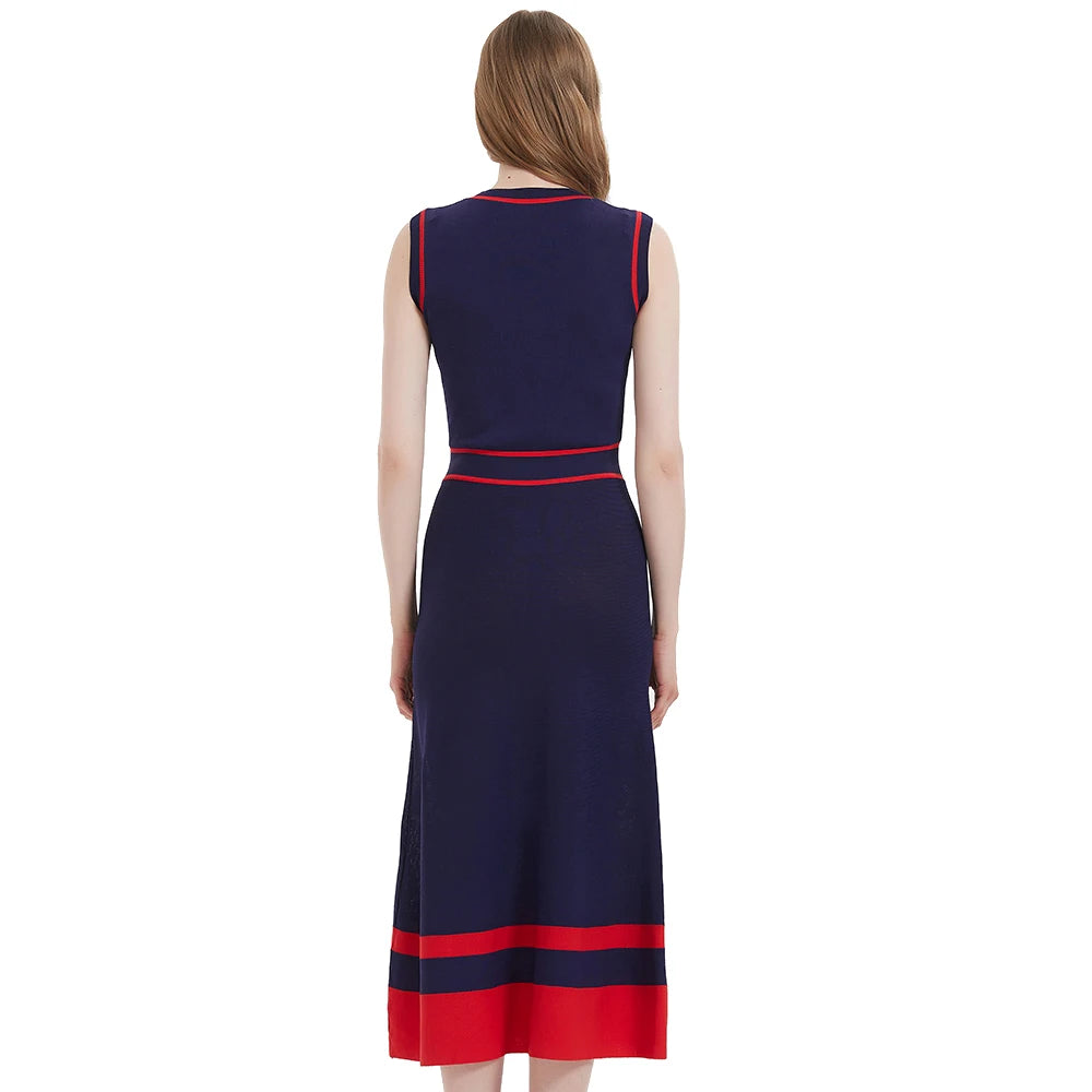 CHCH Sleeveless Knit Midi Dress – Vintage Summer Elegant Dress