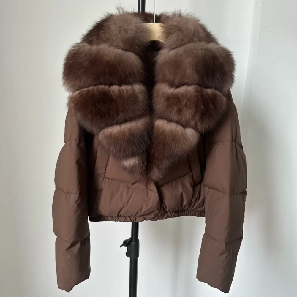 Signature Down Puffer Jacket with Detachable Fur Collar