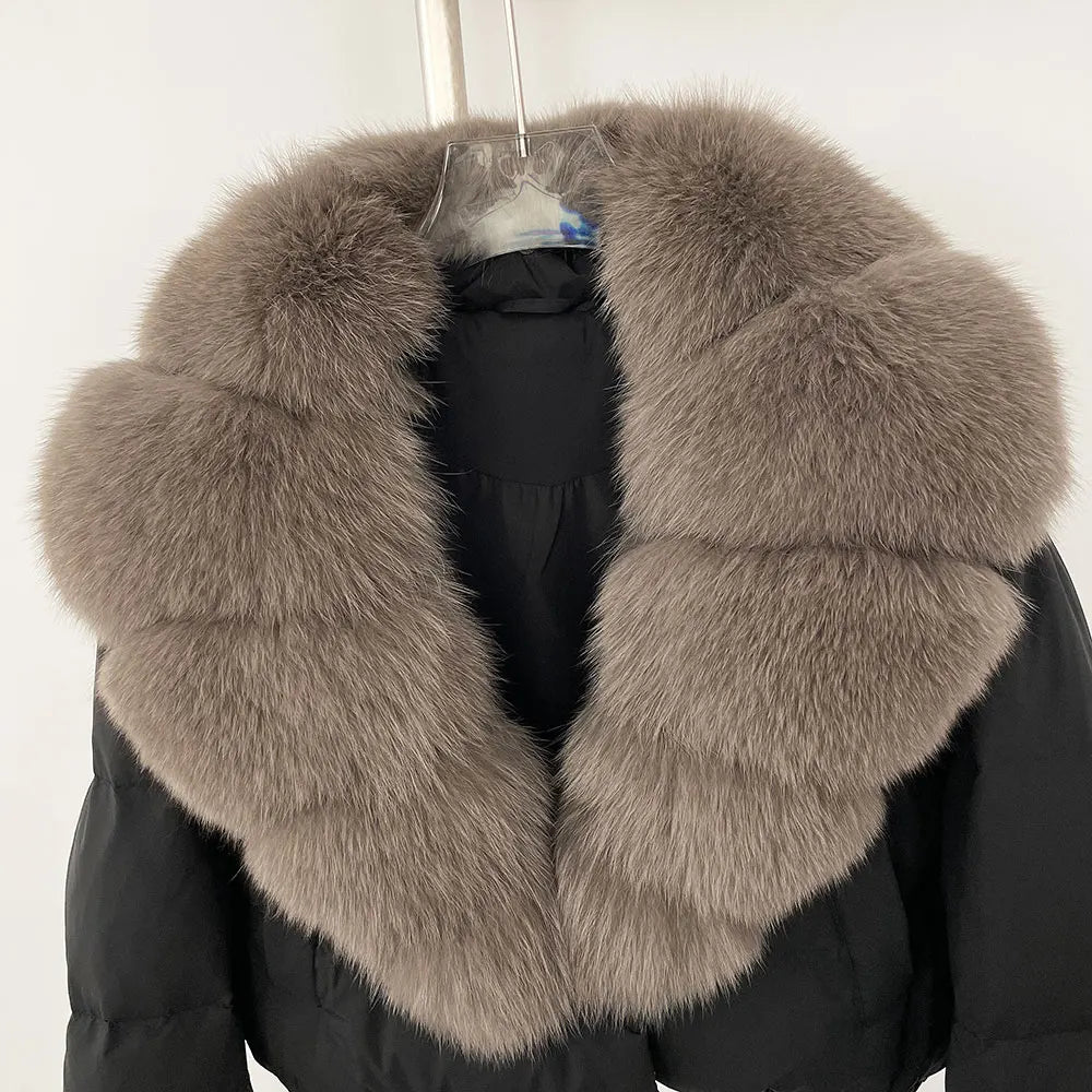 Signature Down Puffer Jacket with Detachable Fur Collar