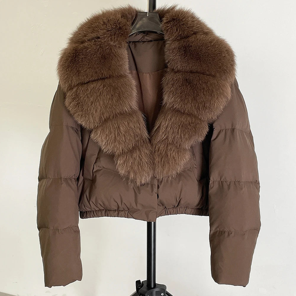 Signature Down Puffer Jacket with Detachable Fur Collar