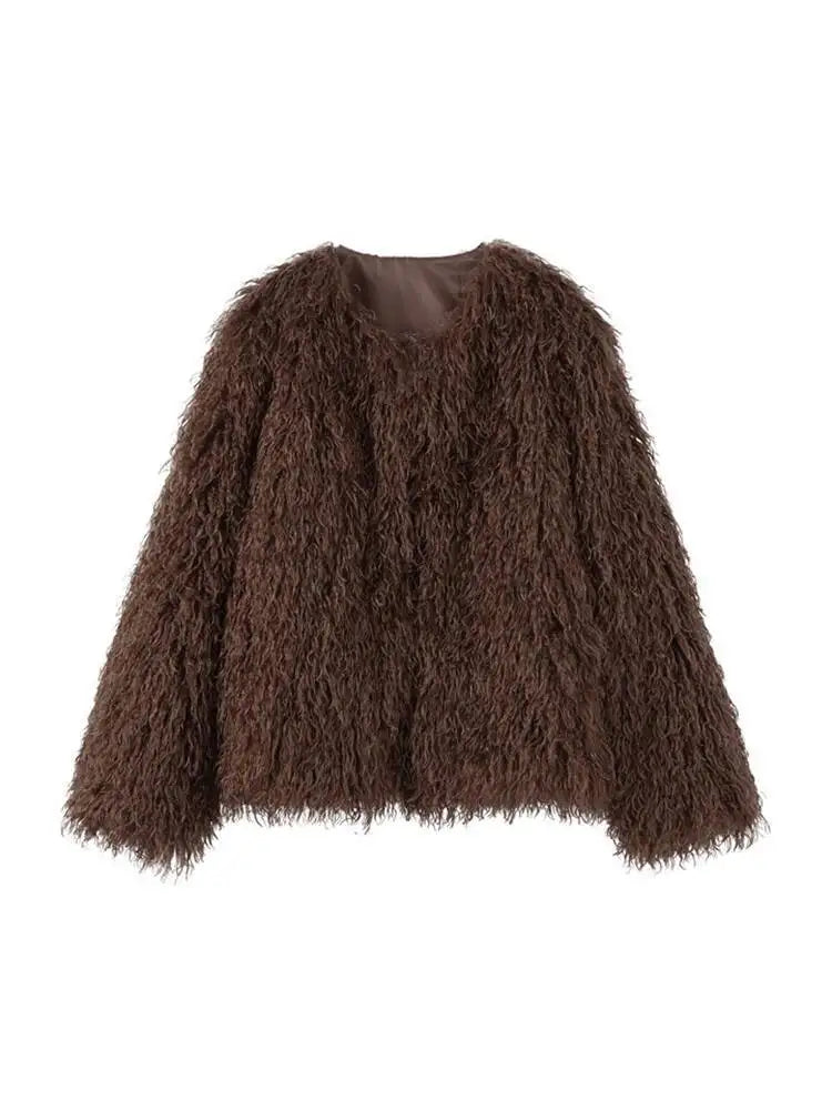 Plush Faux-Fur Zip Jacket