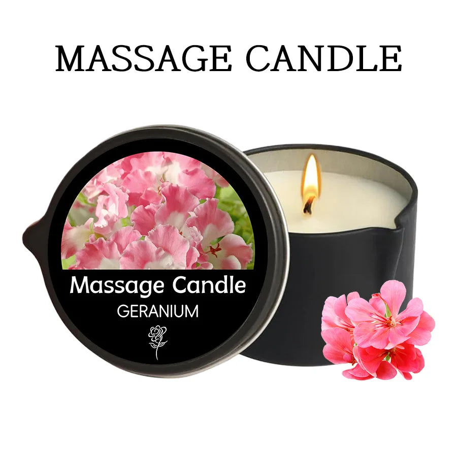 Rose Scented Massage Oil Candle – Romantic Aromatherapy Spa Candle