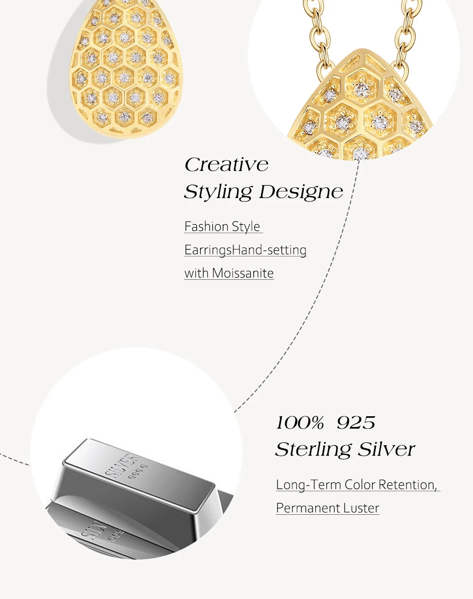 Pear-Cut Moissanite Pendant Necklace — D Color VVS1, 925 Sterling Silver (Certified)