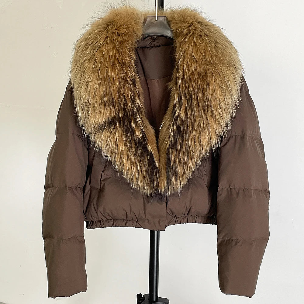 Signature Down Puffer Jacket with Detachable Fur Collar