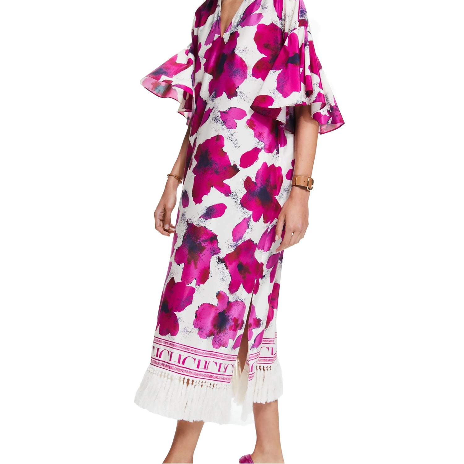 CHCH Floral Maxi Dress – Elegant Summer V-Neck Loose Fit