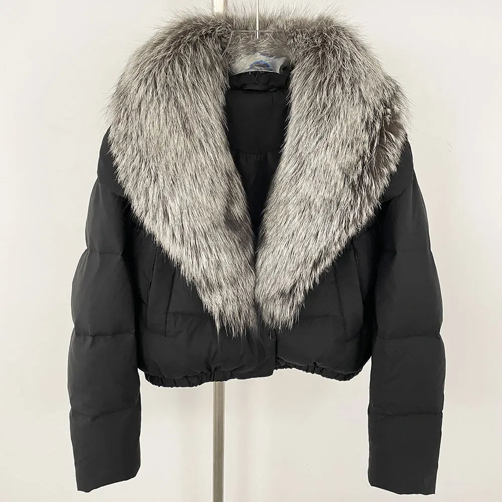 Signature Down Puffer Jacket with Detachable Fur Collar