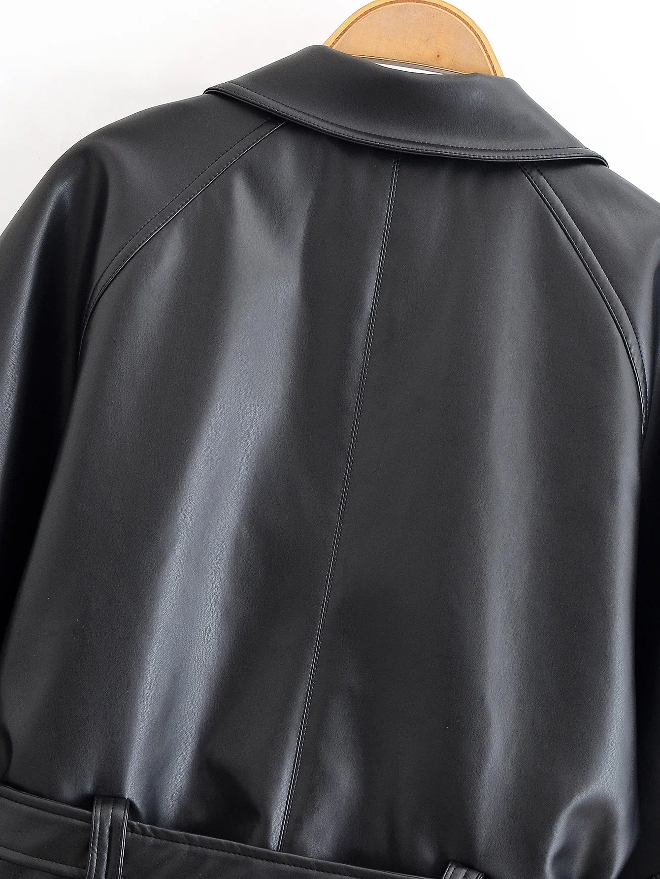 Moto Belted Faux-Leather Jacket