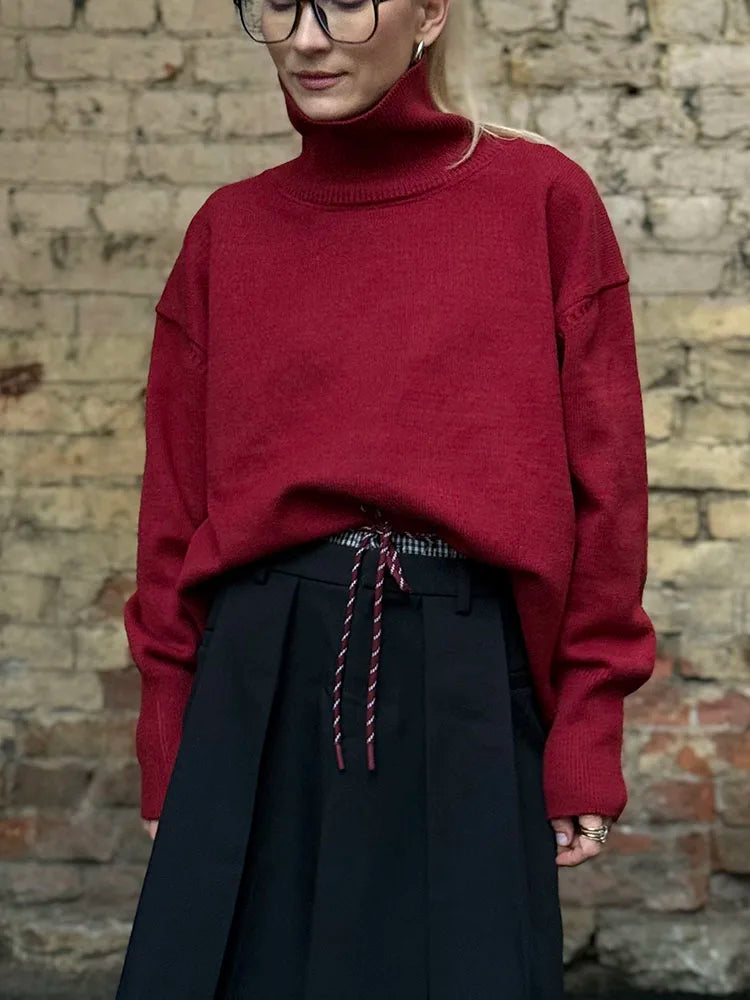 Signature Heavy Knit Turtleneck Sweater — Oversized Fit