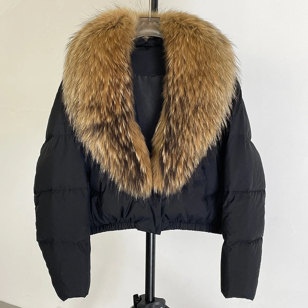Signature Down Puffer Jacket with Detachable Fur Collar