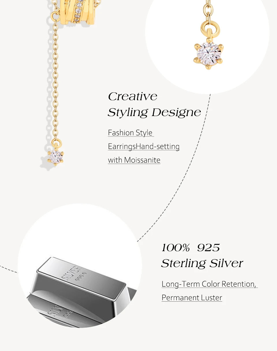 D-Color VVS1 Moissanite Chain Necklace — 925 Sterling Silver (Certified)