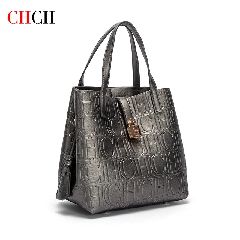 CHCH Luxury Embossed Tote Bag – Structured Casual Shopper