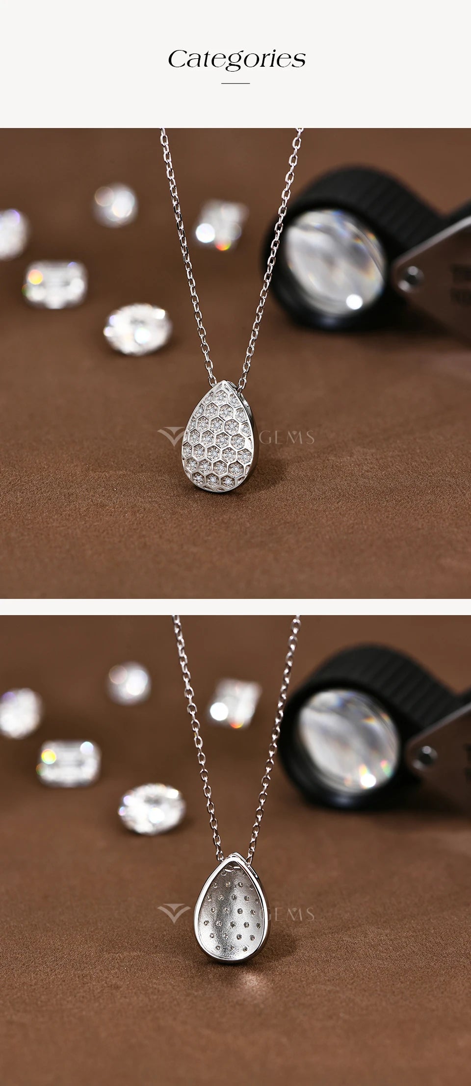 Pear-Cut Moissanite Pendant Necklace — D Color VVS1, 925 Sterling Silver (Certified)