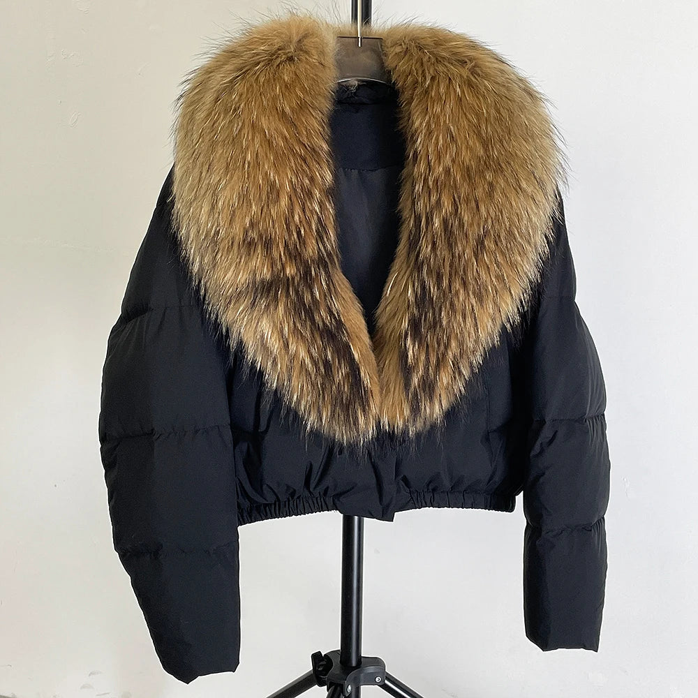 Signature Down Puffer Jacket with Detachable Fur Collar