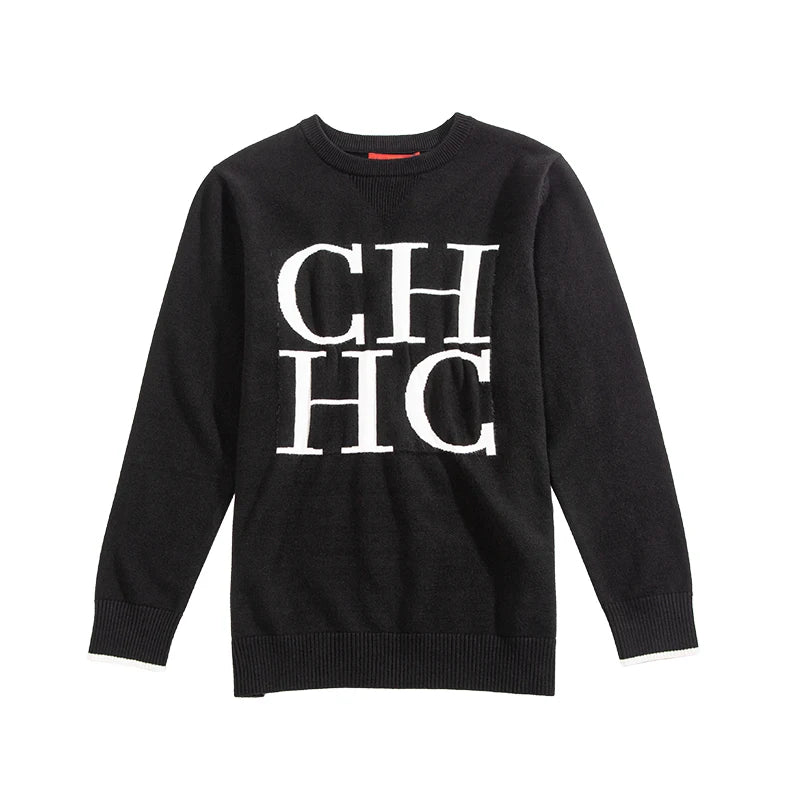 CHCH Letter Print Casual Sweater – Women Autumn Winter Warm Pullover