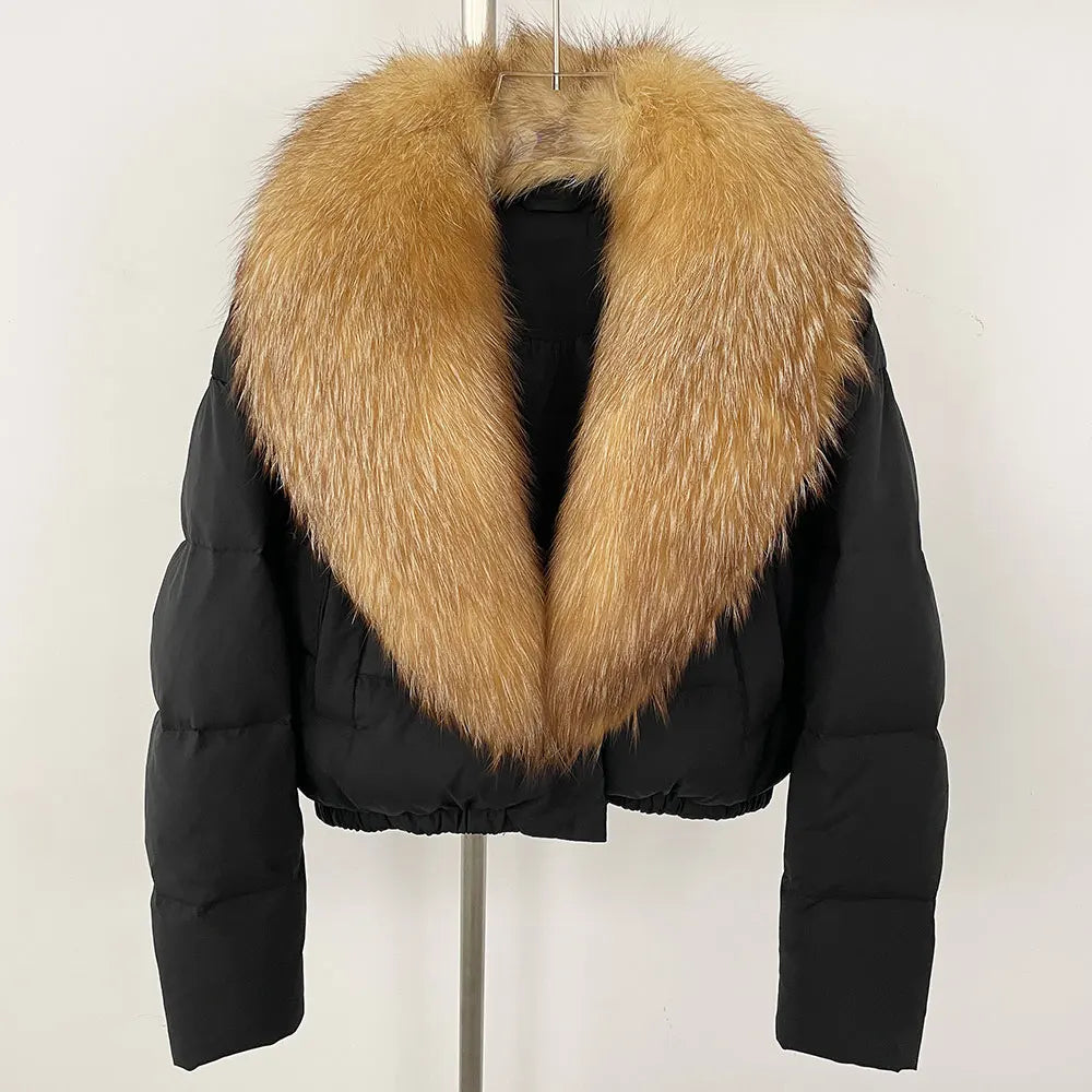 Signature Down Puffer Jacket with Detachable Fur Collar