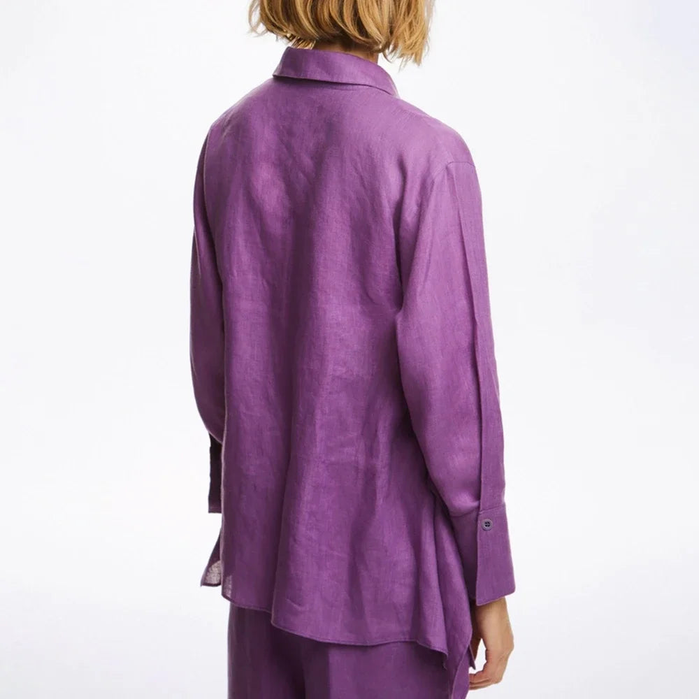 CHCH Embroidered Loose Shirt – Elegant Casual Office Top