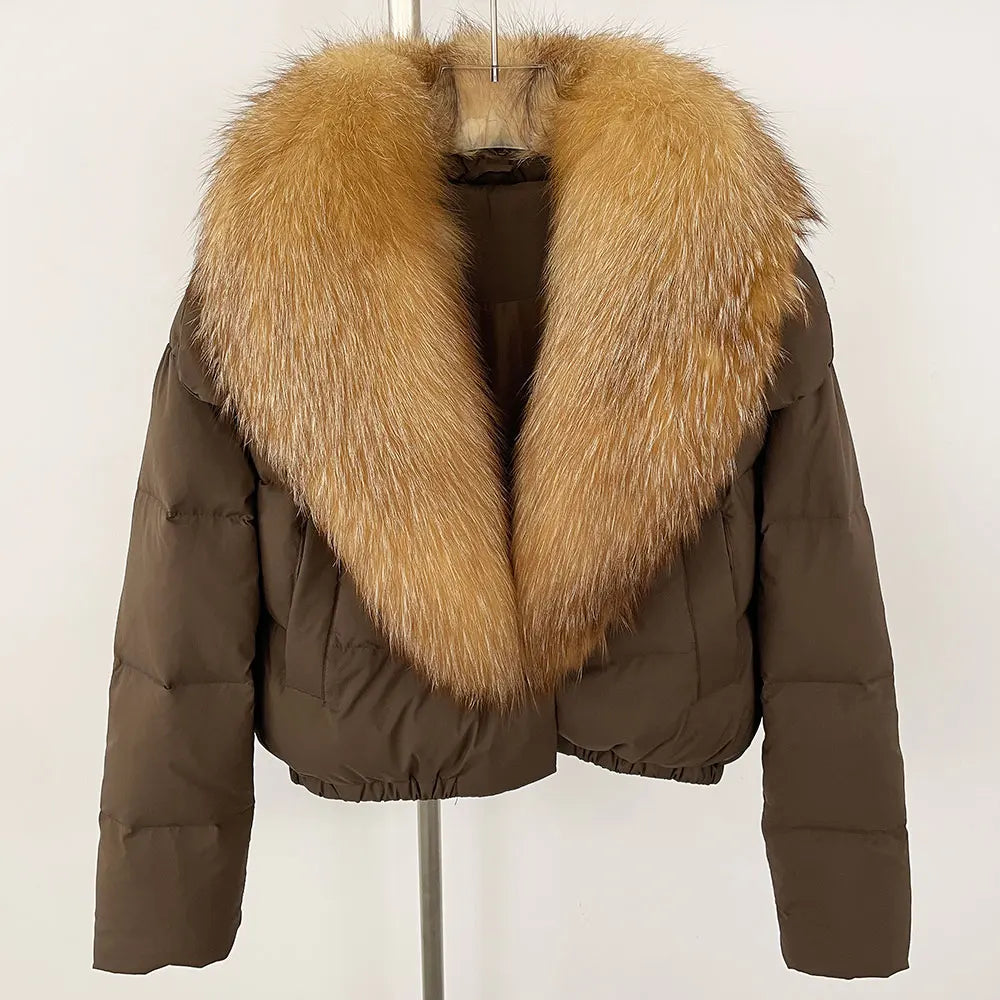 Signature Down Puffer Jacket with Detachable Fur Collar