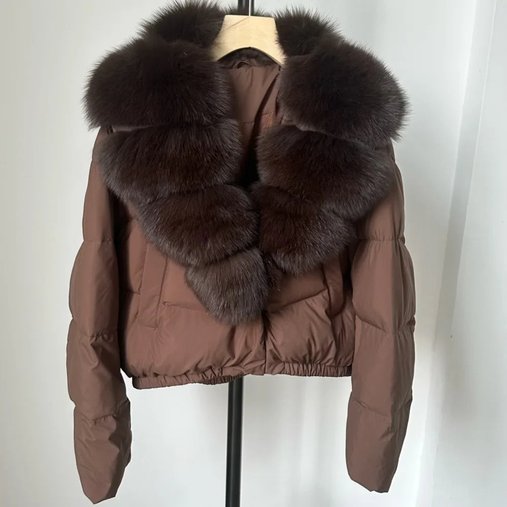 Signature Down Puffer Jacket with Detachable Fur Collar
