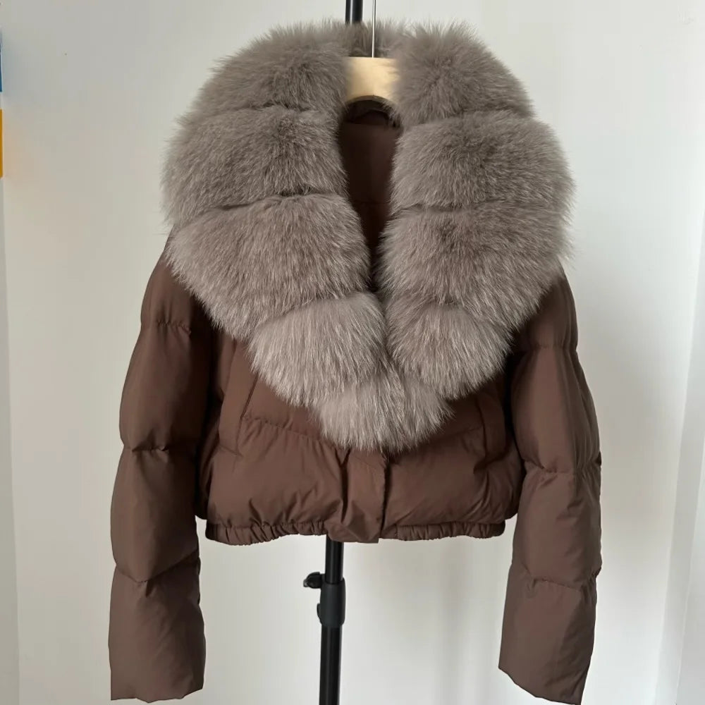 Signature Down Puffer Jacket with Detachable Fur Collar