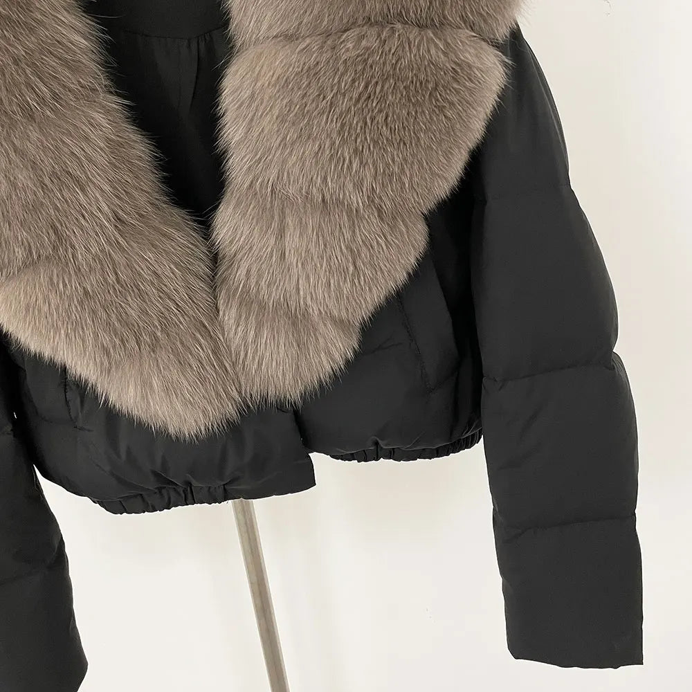 Signature Down Puffer Jacket with Detachable Fur Collar
