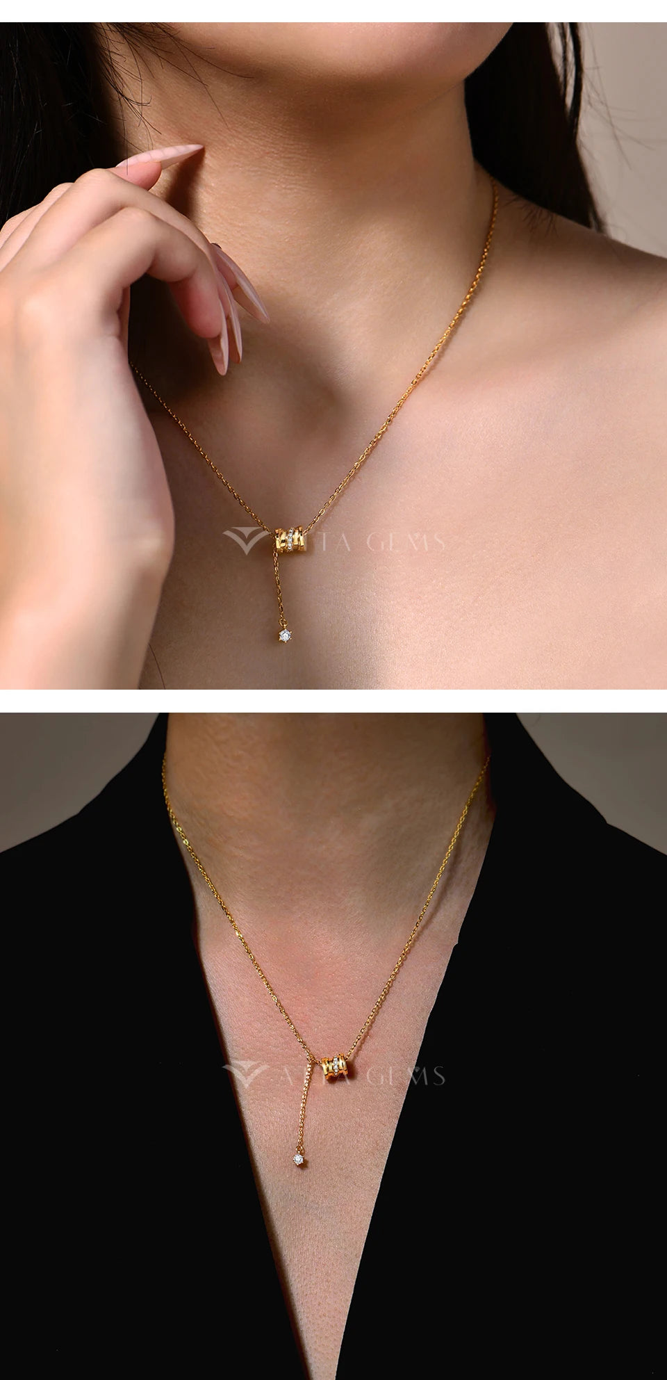 D-Color VVS1 Moissanite Chain Necklace — 925 Sterling Silver (Certified)