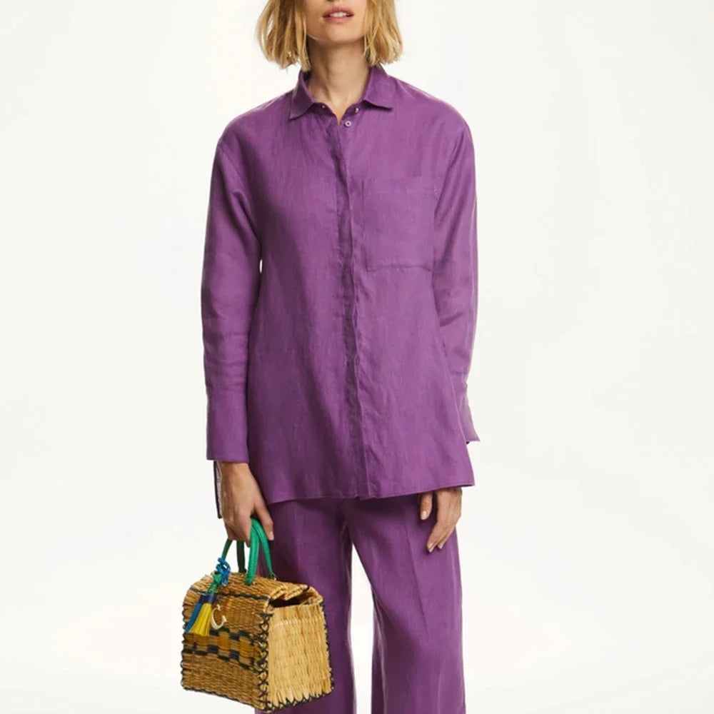 CHCH Embroidered Loose Shirt – Elegant Casual Office Top