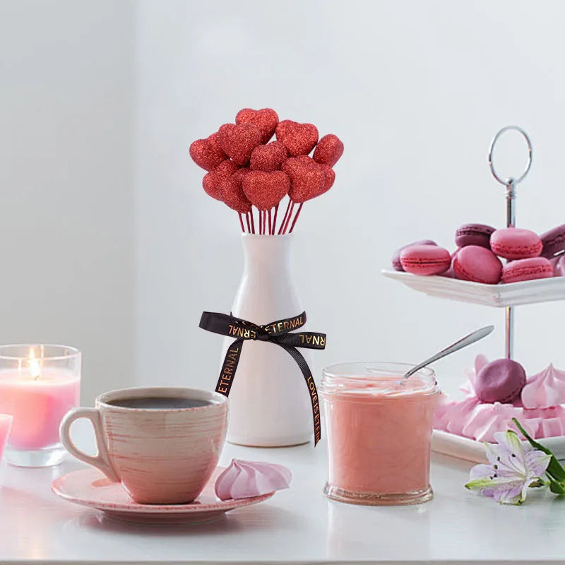 Valentine Heart Cake Toppers Set – Love Cupcake Picks (10–20 Pieces)