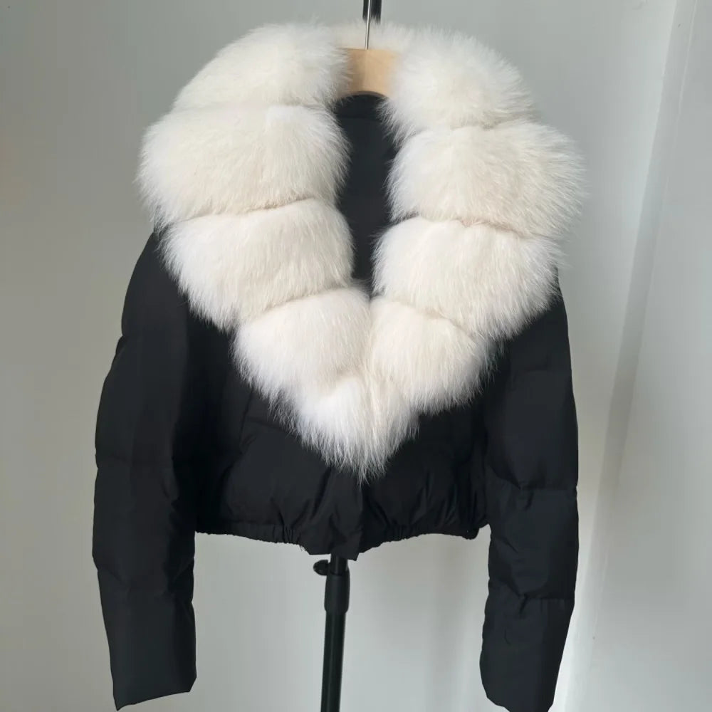 Signature Down Puffer Jacket with Detachable Fur Collar