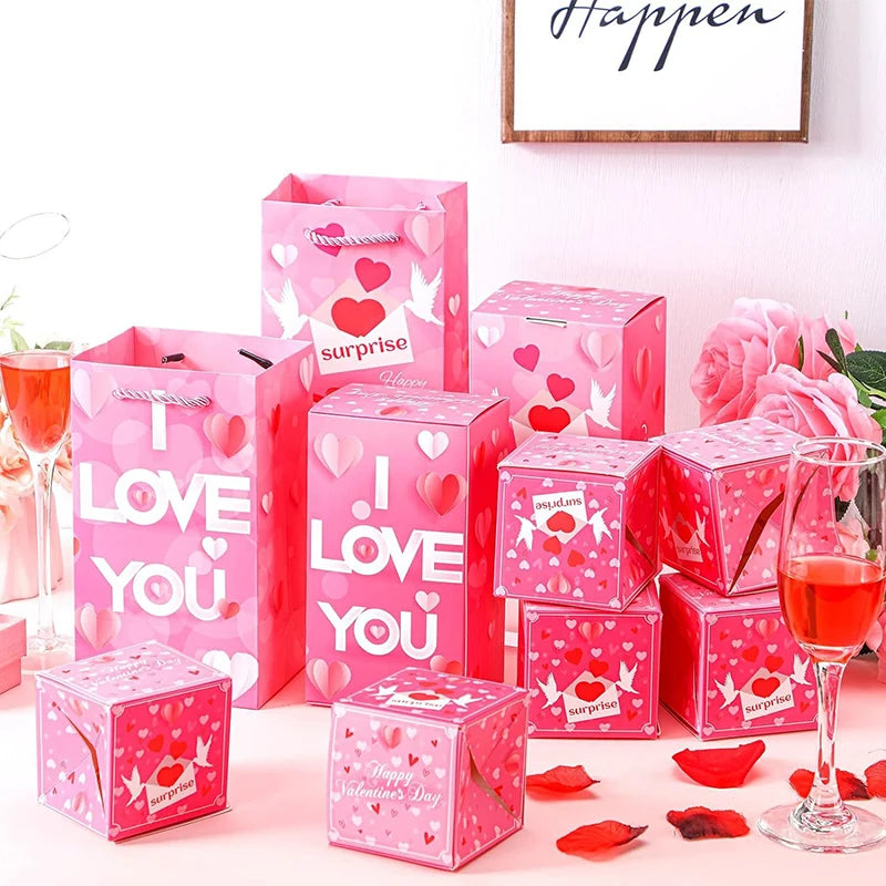 Valentine Surprise Explosion Gift Box – Jumping Love Box Set (12 Pieces)