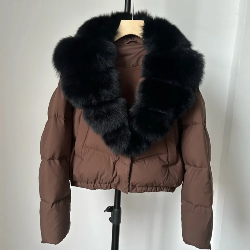 Signature Down Puffer Jacket with Detachable Fur Collar