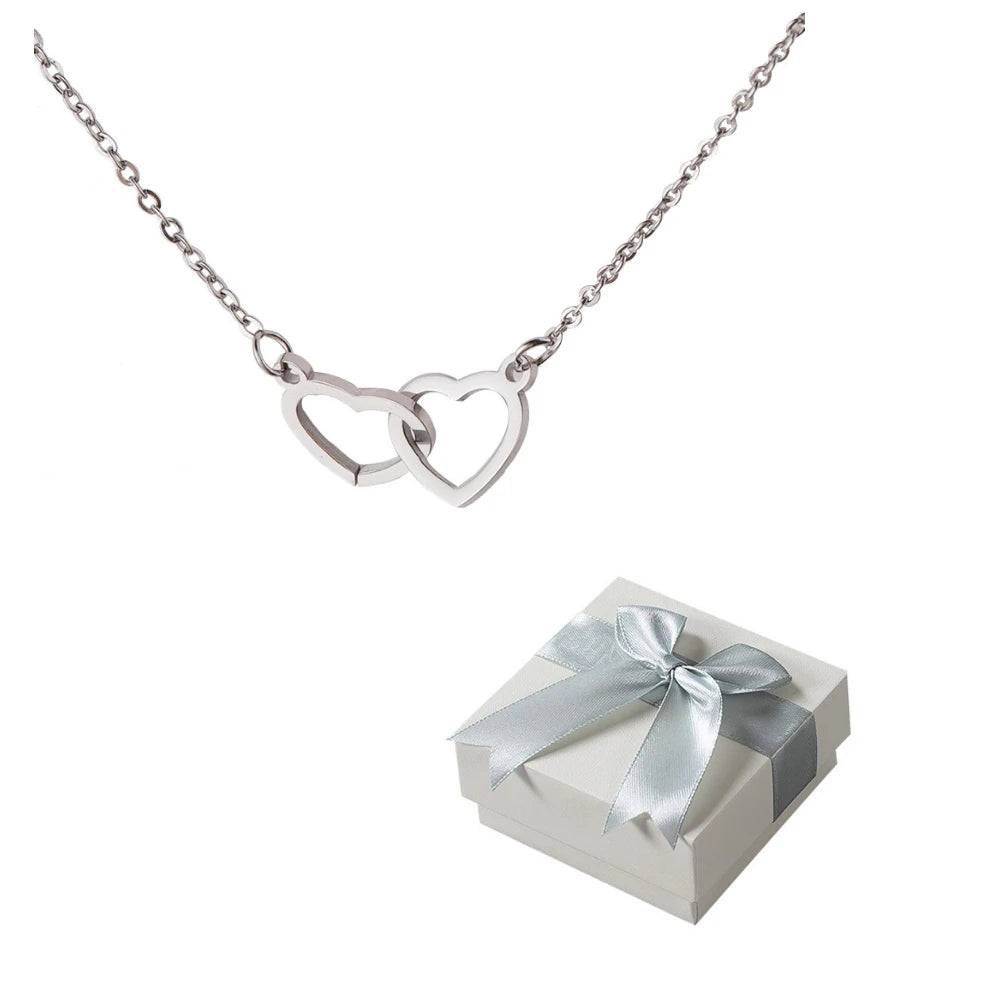 Personalized Heart Name Necklace with Rose Box