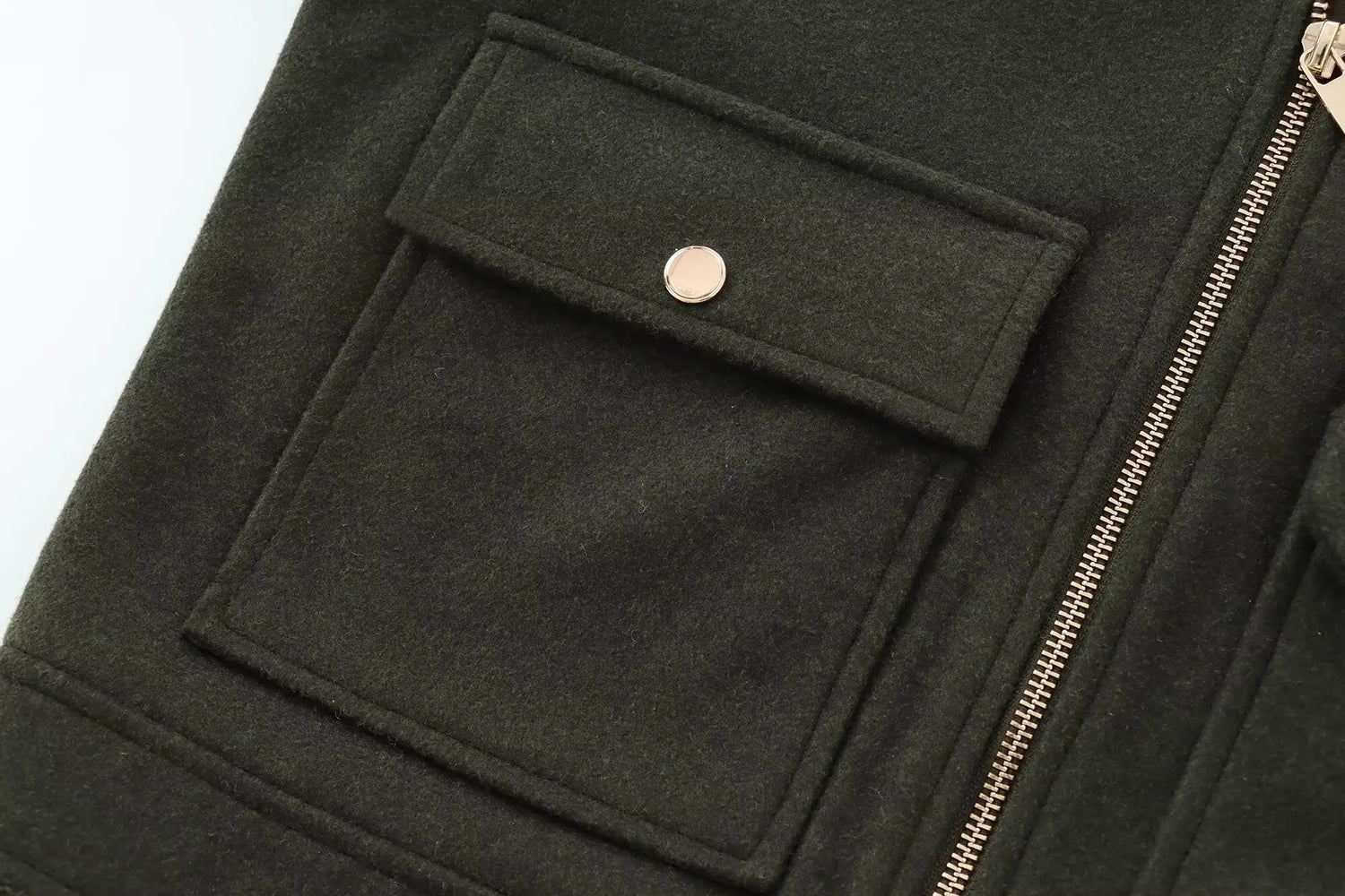 Cropped Zip Jacket with Utility Pockets