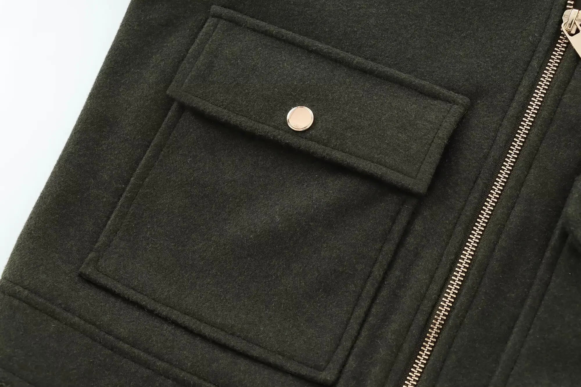 Cropped Zip Jacket with Utility Pockets