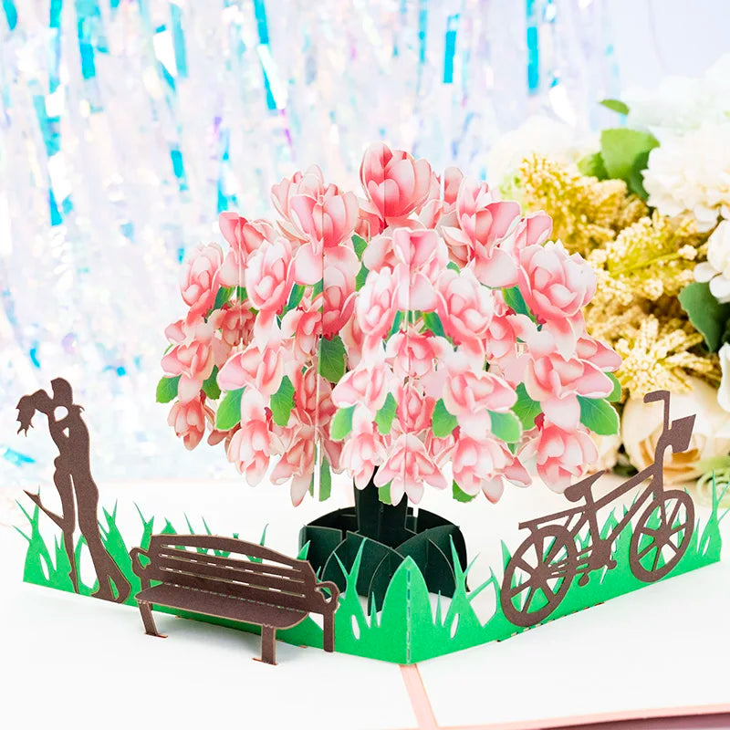 3D Pop-Up Flower Greeting Card – Romantic Valentine & Special Occasion Card