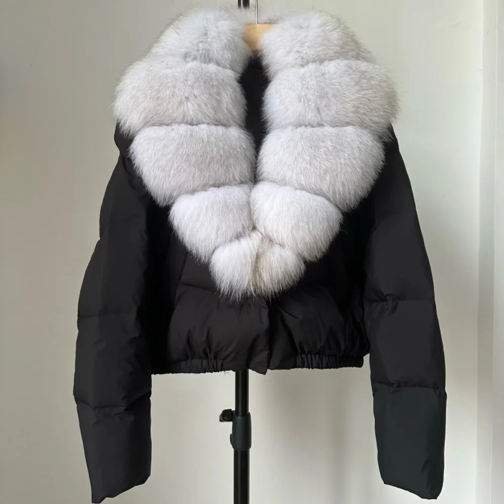Signature Down Puffer Jacket with Detachable Fur Collar
