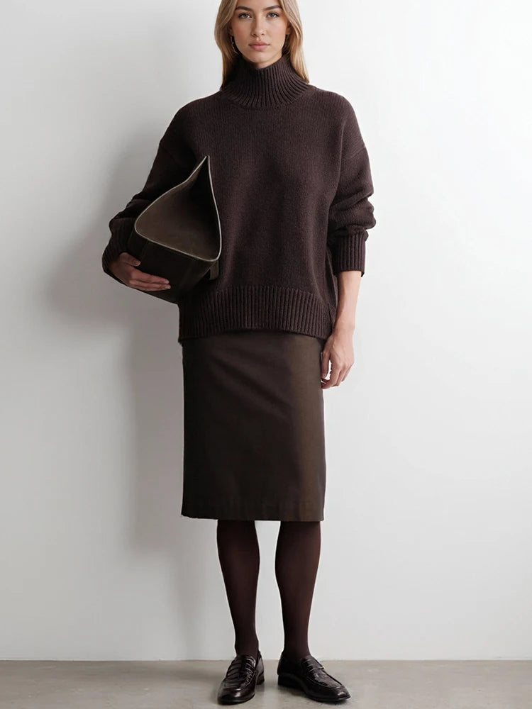 Signature Heavy Knit Turtleneck Sweater — Oversized Fit