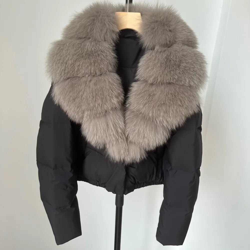 Signature Down Puffer Jacket with Detachable Fur Collar