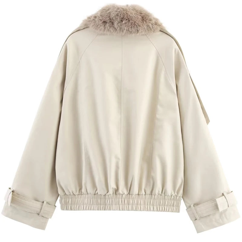 Cropped Double-Breasted Trench Jacket