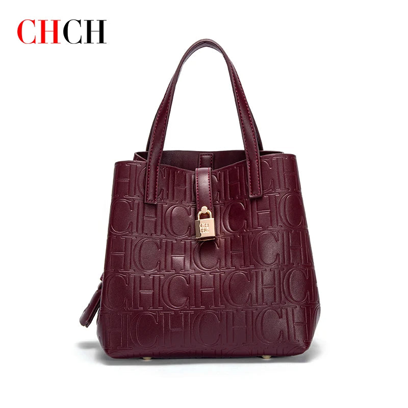 CHCH Luxury Embossed Tote Bag – Structured Casual Shopper
