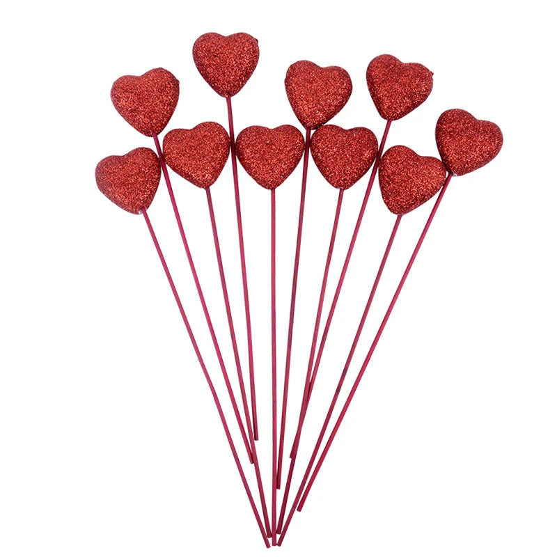 Valentine Heart Cake Toppers Set – Love Cupcake Picks (10–20 Pieces)