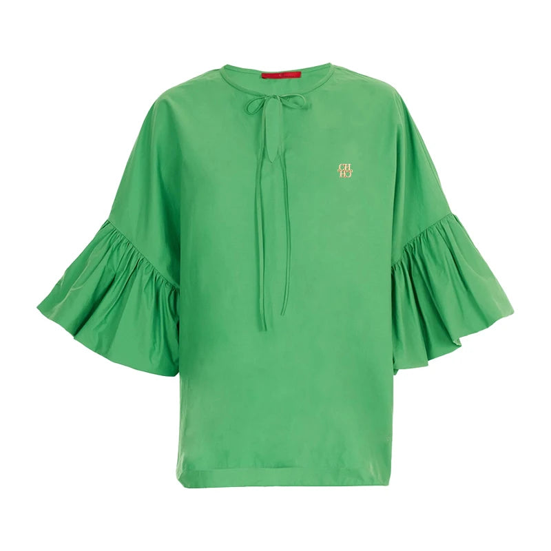 CHCH Summer Loose Blouse – V-Neck Half Sleeve Casual Top