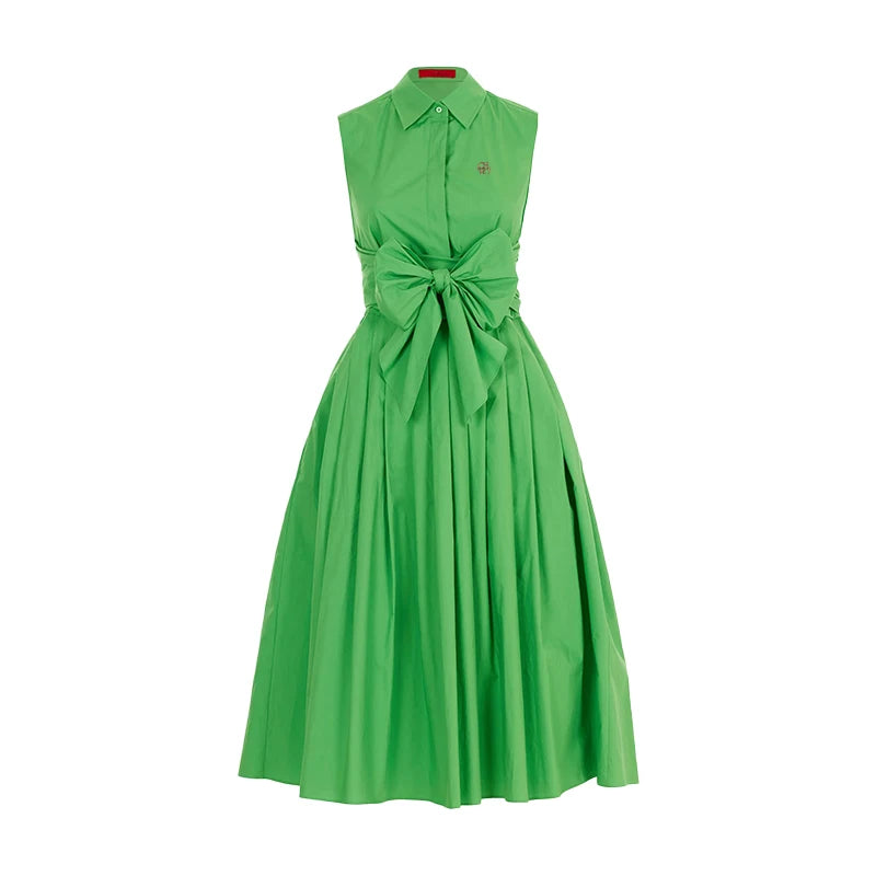 CHCH Sleeveless Elegant Midi Dress – Summer A-Line Office Style