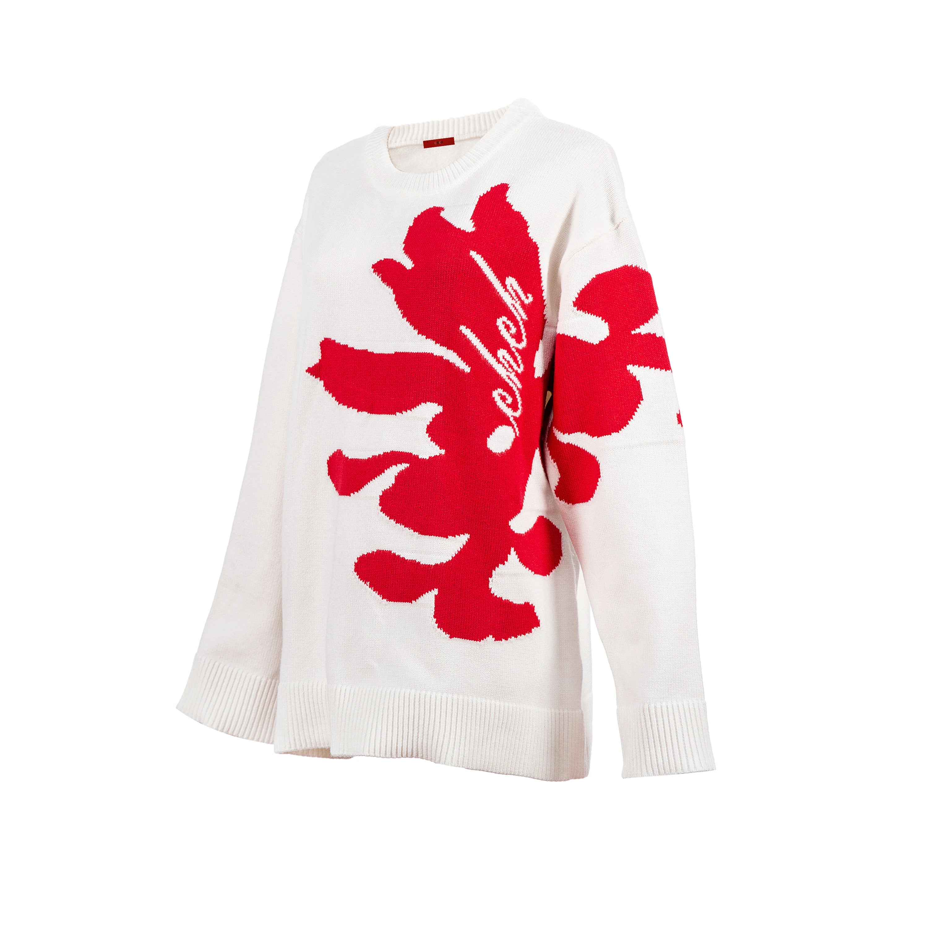 CHCH Floral Knit Sweater – Casual Loose Pullover